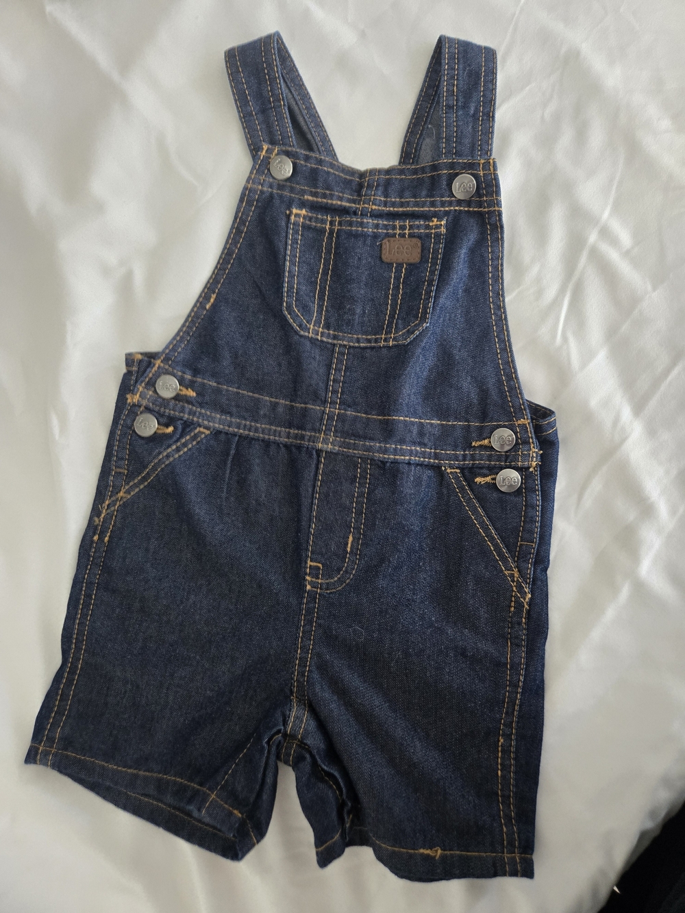 Lee Brand Toddler Denim Short Overalls - Dark Blue